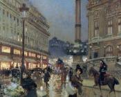 乔治 斯坦 : A View of the Opera House Paris